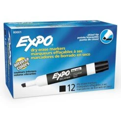 Expo Dry Erase Markers, Chisel Tip, Black, 12/Pack (80001) -Office Product Shop sp161387722 sc7