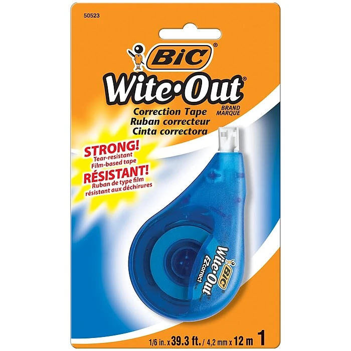 BIC Wite-Out EZ Correct Correction Tape, White, Pack Of 6 (BICWOTAPP11-6) 4 BIC Wite-Out EZ Correct Correction Tape, White, Pack Of 6 (BICWOTAPP11-6) - Image 2