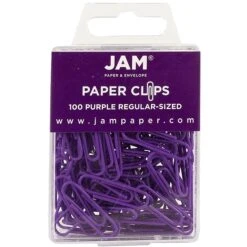 JAM Paper® Colored Standard Paper Clips, Small 1 Inch, Purple Paperclips, 2 Packs Of 100 (2183753a) -Office Product Shop sp22235172 sc7