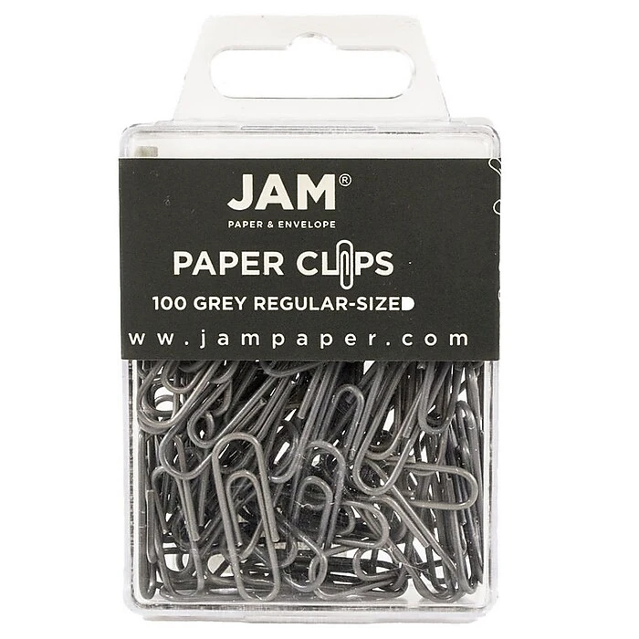 JAM Paper® Colored Standard Paper Clips, Small 1 Inch, Grey Paperclips, 2 Packs Of 100 (21830626a) 4 JAM Paper® Colored Standard Paper Clips, Small 1 Inch, Grey Paperclips, 2 Packs Of 100 (21830626a) - Image 2