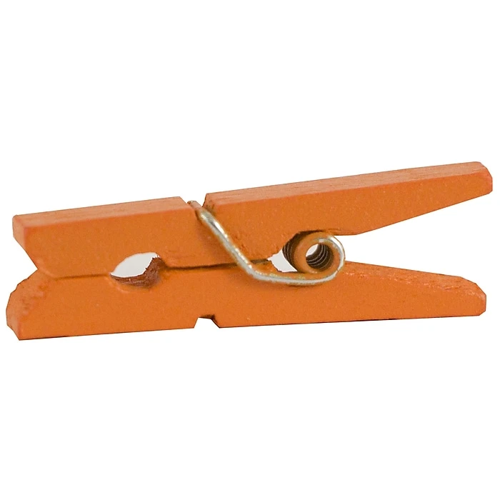 JAM Paper® Wood Clip Clothespins, Medium 1 1/8 Inch, Orange Clothes Pins, 2 Packs Of 50 (230729145A) 5 JAM Paper® Wood Clip Clothespins, Medium 1 1/8 Inch, Orange Clothes Pins, 2 Packs Of 50 (230729145A) - Image 3
