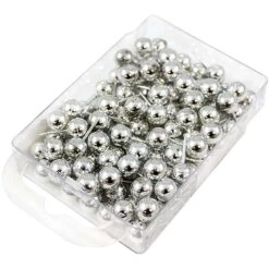 JAM Paper Colored Map Tacks, Silver, 2 Packs Of 100 (22432214A) -Office Product Shop sp29738117 sc7