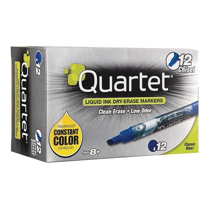 Quartet EnduraGlide Dry Erase Markers, Chisel Tip, Blue, 12/Pack (5001-3M) 10 Quartet EnduraGlide Dry Erase Markers, Chisel Tip, Blue, 12/Pack (5001-3M) - Image 8