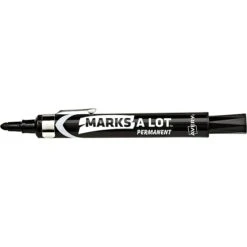 Avery Marks-A-Lot Permanent Markers, Bullet Point, Black, 12/Pack (24878)