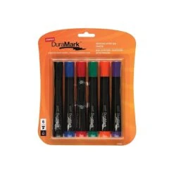 DuraMark Permanent Markers, Chisel Tip, Assorted, 6/Pack (19154) -Office Product Shop sp41816578 sc7