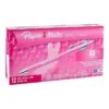 Paper Mate FlexGrip Elite Write For Hope Retractable Ballpoint Pen, Medium Point, Black Ink, Dozen (70672)