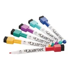 Quartet ReWritables Mini Dry Erase Markers, Fine Point, Assorted, 6/Pack (51-661142Q)