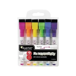 Quartet ReWritables Mini Dry Erase Markers, Fine Point, Assorted, 6/Pack (51-661142Q) -Office Product Shop sp41816930 sc7