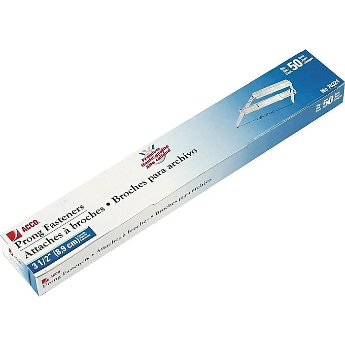 ACCO Premium Folder Fasteners, Silver, 50/Box (A7070324) 4 ACCO Premium Folder Fasteners, Silver, 50/Box (A7070324) - Image 2