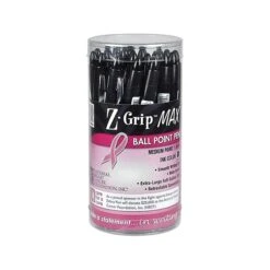 Zebra Z-Grip Max BCA Retractable Ballpoint Pen, Bold Point, Black Ink, 24/Pack (32577)
