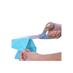 Westcott® Bent ExtremEdge Adjustable Tension Titanium Bonded® 9" Scissors, Blunt Tip, Gray/Yellow (14669) -Office Product Shop sp42717181 sc7