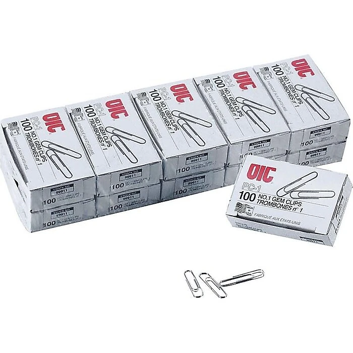 Officemate Gem Paper Clips, #1, Silver, 100/Box (99911) 5 Officemate Gem Paper Clips, #1, Silver, 100/Box (99911) - Image 3