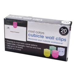 Advantus Panel Wall Cubicle Clips, Assorted Cool Colors, 20/Box (75307) -Office Product Shop sp43860555 sc7