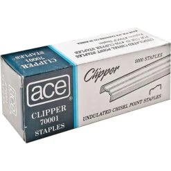 Ace Undulated Clipper Staples, 1/4" Leg Length, 5000 Staples/Box (70001) -Office Product Shop sp46128096 sc7