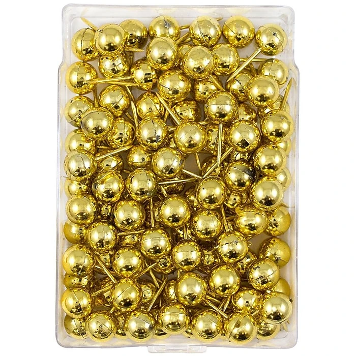 JAM Paper Map Tacks Push Pins, Gold, 100/Pack (22432213) 5 JAM Paper Map Tacks Push Pins, Gold, 100/Pack (22432213) - Image 3