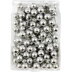 JAM Paper Colored Map Tacks, Silver, 2 Packs Of 100 (22432214A) -Office Product Shop sp4798116 sc7