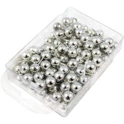 JAM Paper Colored Map Tacks, Silver, 2 Packs Of 100 (22432214A) -Office Product Shop sp4798117 sc7