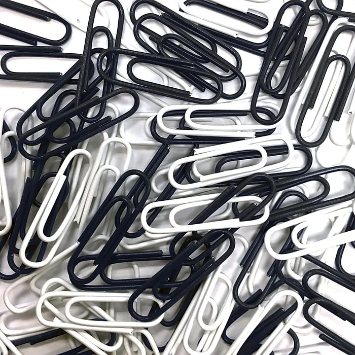 JAM Paper® Bulk Paper Clips, Small 1 Inch, Standard Paperclips, White & Black, 50000/Carton (371332129) 3 JAM Paper® Bulk Paper Clips, Small 1 Inch, Standard Paperclips, White & Black, 50000/Carton (371332129)