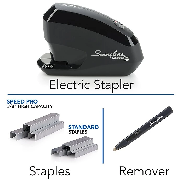 Swingline® Speed Pro™ Electric Stapler Value Pack, 45 Sheet Capacity, Black (42141) 4 Swingline® Speed Pro™ Electric Stapler Value Pack, 45 Sheet Capacity, Black (42141) - Image 2