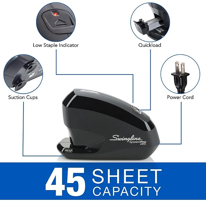 Swingline® Speed Pro™ Electric Stapler Value Pack, 45 Sheet Capacity, Black (42141) 5 Swingline® Speed Pro™ Electric Stapler Value Pack, 45 Sheet Capacity, Black (42141) - Image 3