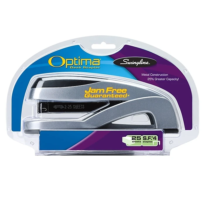 Swingline® Optima® Desk Stapler, 25 Sheet Capacity, Silver (87801) 4 Swingline® Optima® Desk Stapler, 25 Sheet Capacity, Silver (87801) - Image 2
