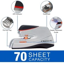 Swingline® Optima® Electric Stapler, 70 Sheet Capacity, Silver (48210) -Office Product Shop sp56868041 sc7