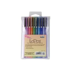 Marvy Uchida LePen Set C Permanent Marker, Micro Fine Tip, Assorted Inks, 10/Pack (430010C)