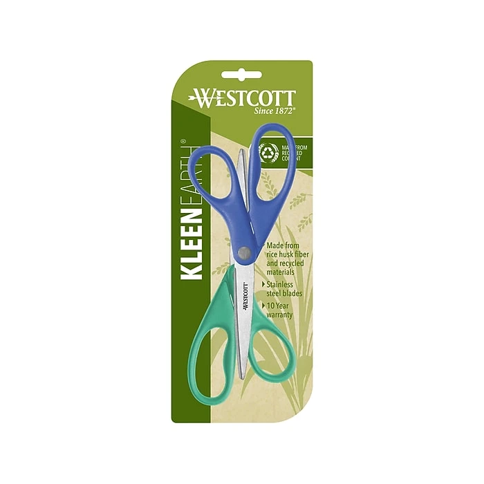 Westcott KleenEarth 8" Stainless Steel Standard Scissors, Assorted Colors, 2/Pack (14882) 3 Westcott KleenEarth 8" Stainless Steel Standard Scissors, Assorted Colors, 2/Pack (14882)