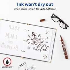 Avery Marks-A-Lot Large Desk-Style Permanent Marker, Chisel Tip, Brown (08881) -Office Product Shop sp71099852 sc7