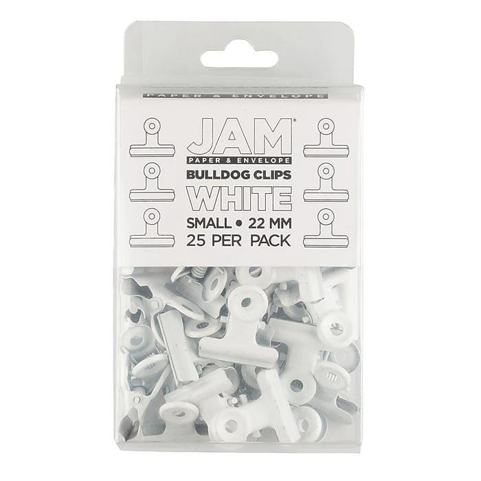 JAM Paper Bulldog Clip, White, 25/Pack (521312118) 3 JAM Paper Bulldog Clip, White, 25/Pack (521312118)