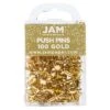 JAM Paper Push Pins, Shiny Gold, 100/Pack (222419051) -Office Product Shop sp97365333 sc7