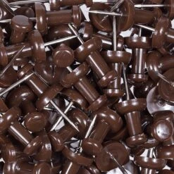 JAM Paper Push Pins, Chocolate Brown, 100/Pack (222419049) -Office Product Shop sp97365360 sc7
